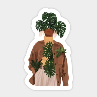 Plant Head, Girl Illustration 7 Sticker